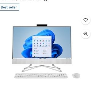 White HP All-in-one 22-c0xx Intel CORE i3 Touch Screen 8th Gen Desk Top